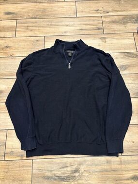 Lachlan British Inspired 1/4 Zip Sweater Light Black Knit Pullover XL